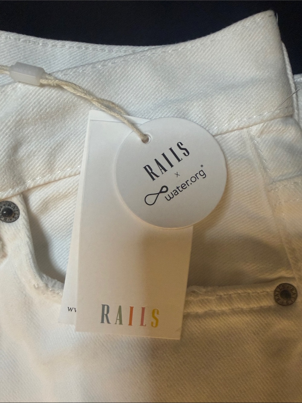 NWT Rails The Atwater Blanche Distress White Slouchy Straight Jeans Size 25